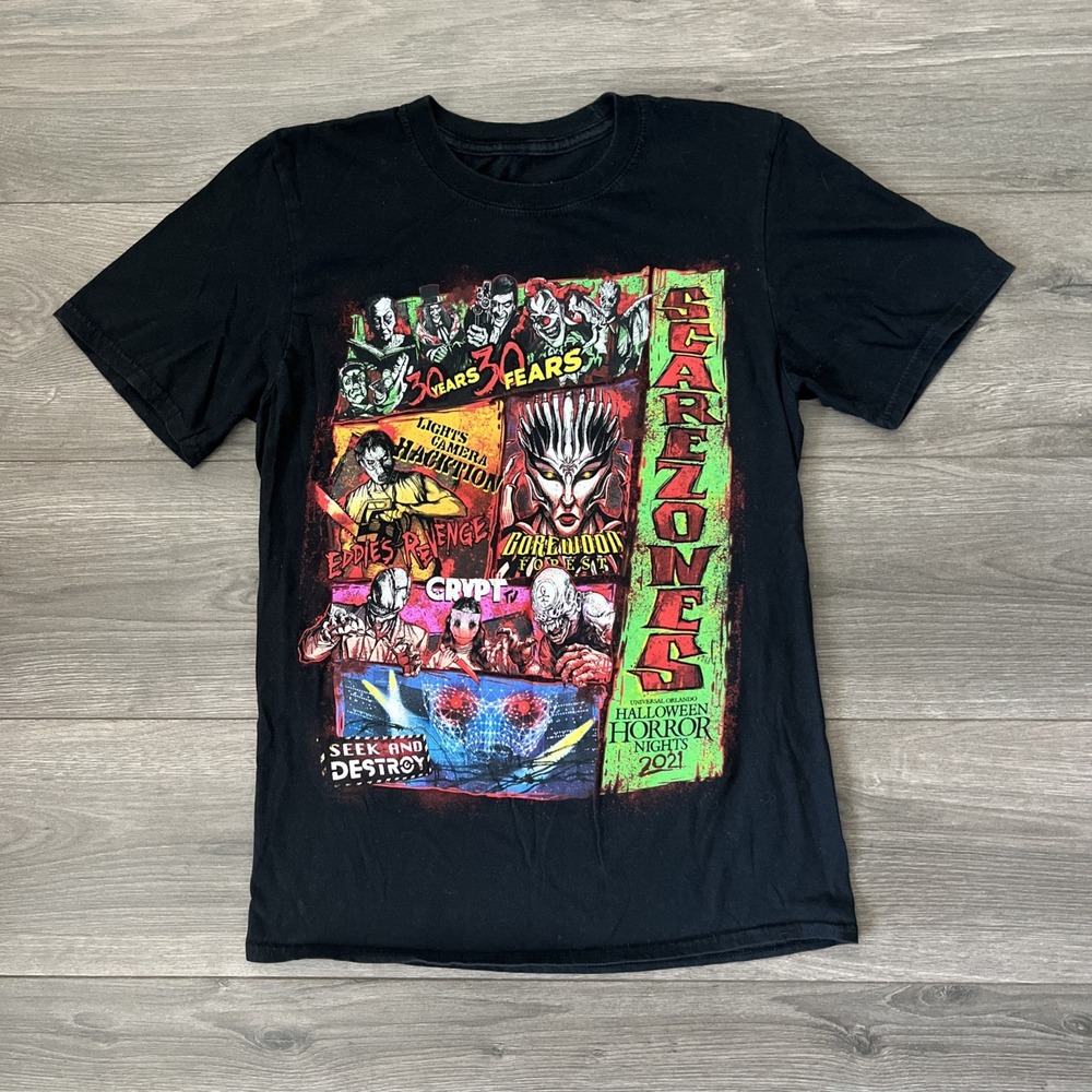 Universal Halloween Horror Nights 2021 Scarezone Mens S Black Short Sleeve